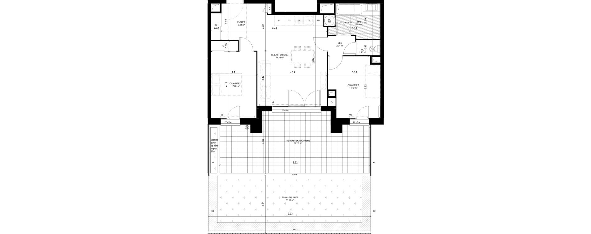 Appartement T3 de 65,23 m2 &agrave; Meaux Beauval