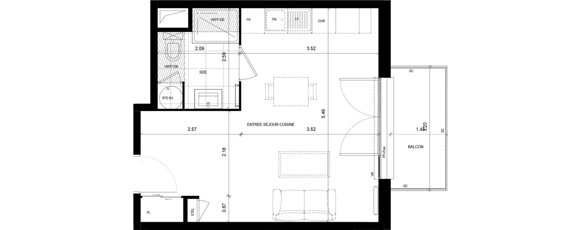 Appartement T1 de 31,18 m2 &agrave; Meaux Foch - allende