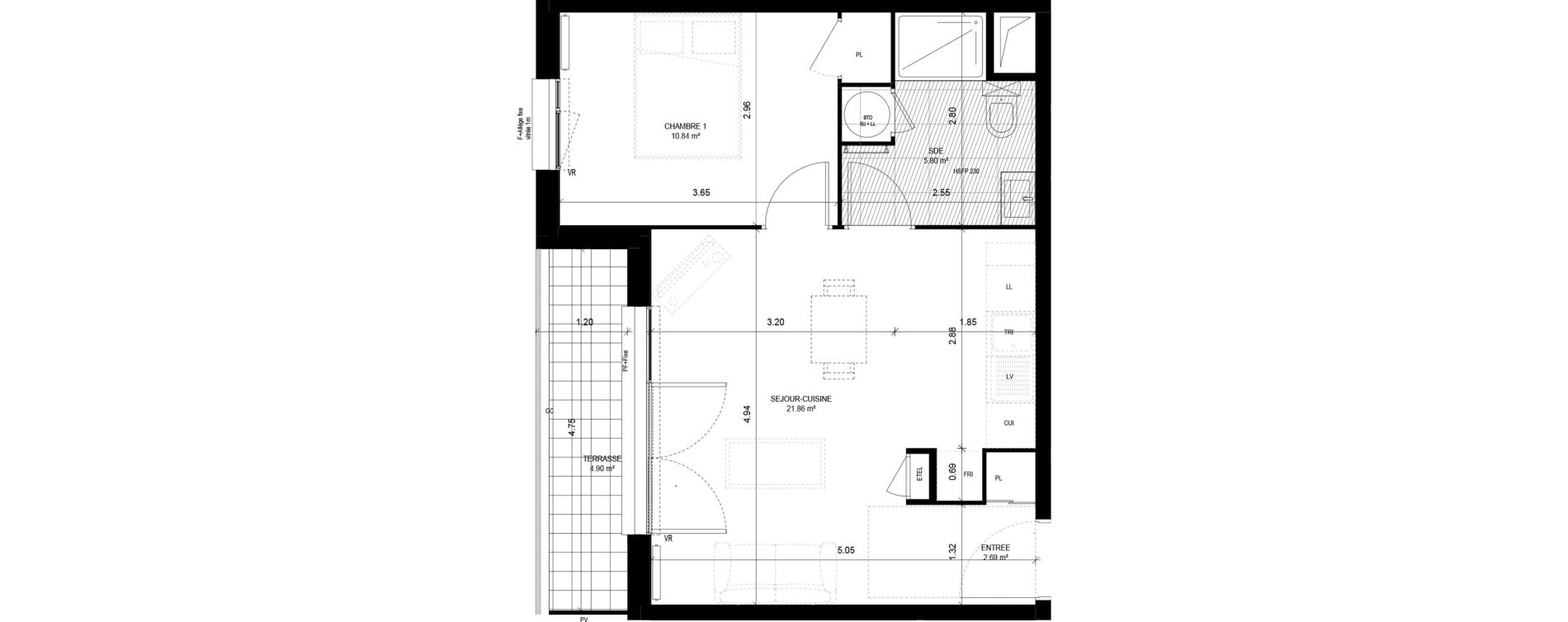 Appartement T2 de 41,20 m2 &agrave; Meaux Foch - allende