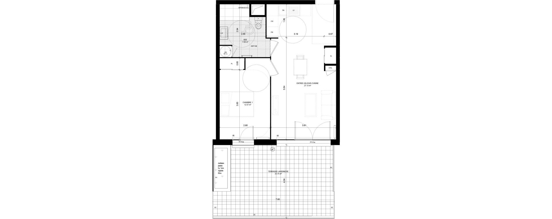 Appartement T2 de 46,78 m2 &agrave; Meaux Foch - allende