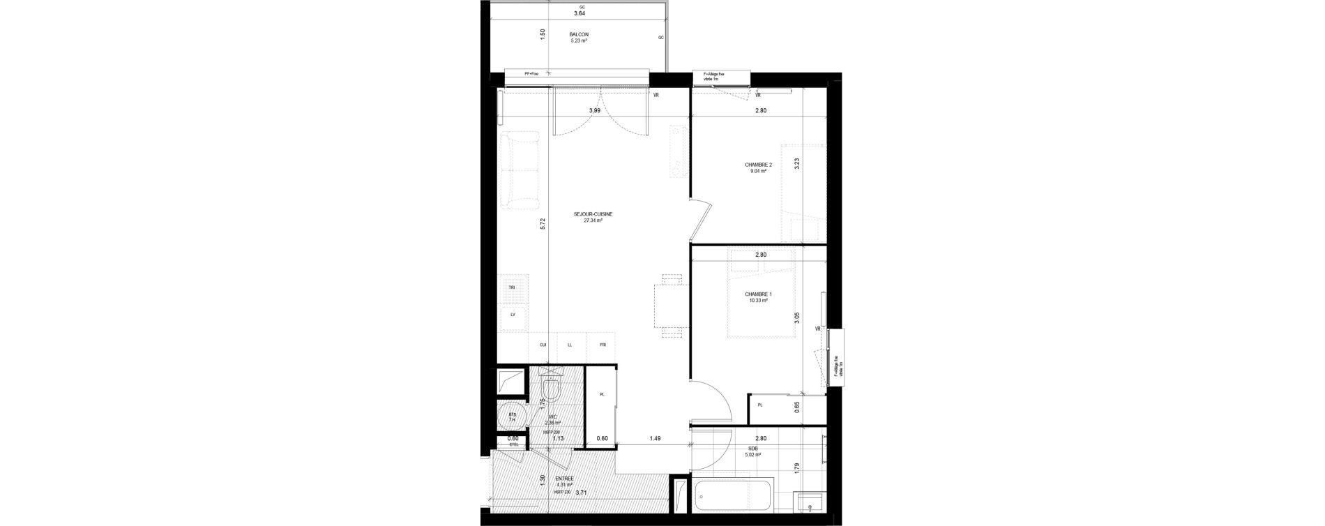 Appartement T3 de 58,40 m2 &agrave; Meaux Foch - allende