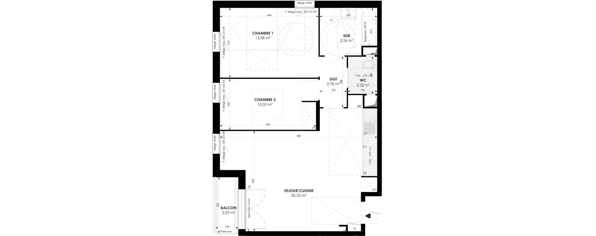 Appartement T3 de 64,62 m2 &agrave; Meaux Beauval