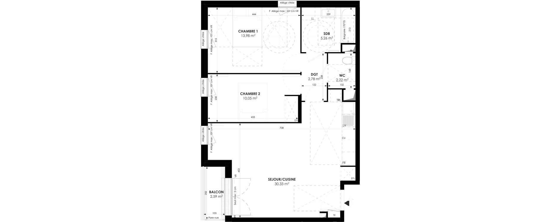 Appartement T3 de 64,62 m2 &agrave; Meaux Beauval