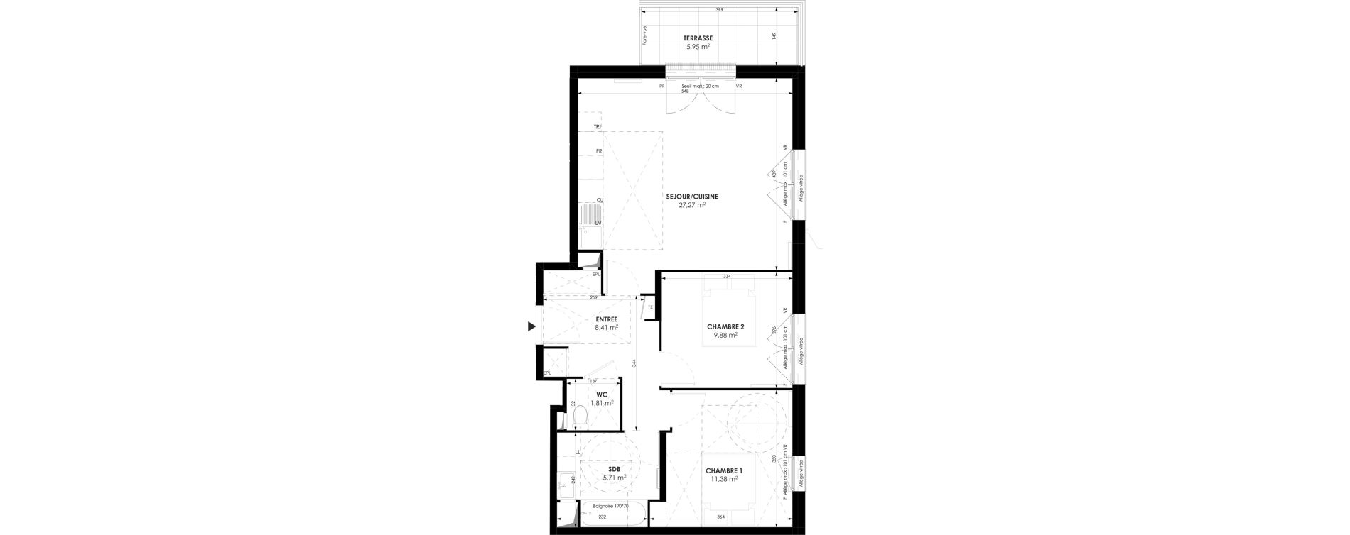 Appartement T3 de 64,46 m2 &agrave; Meaux Beauval
