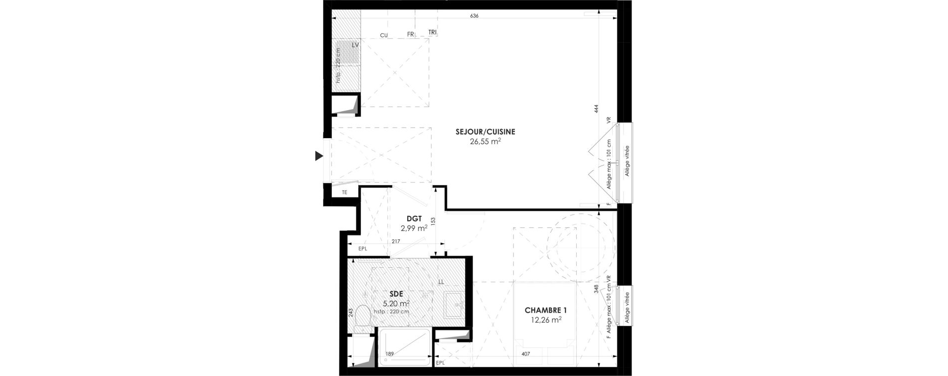 Appartement T2 de 46,99 m2 &agrave; Meaux Beauval