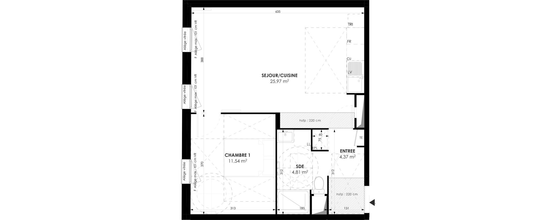 Appartement T2 de 46,69 m2 &agrave; Meaux Beauval