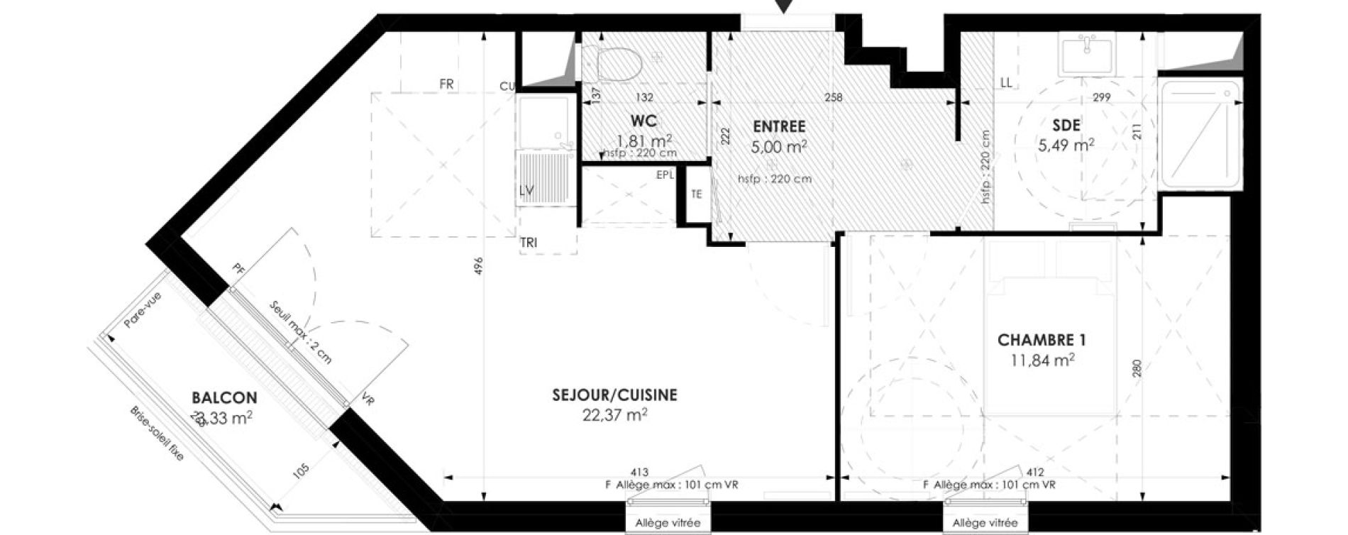 Appartement T2 de 46,50 m2 &agrave; Meaux Beauval