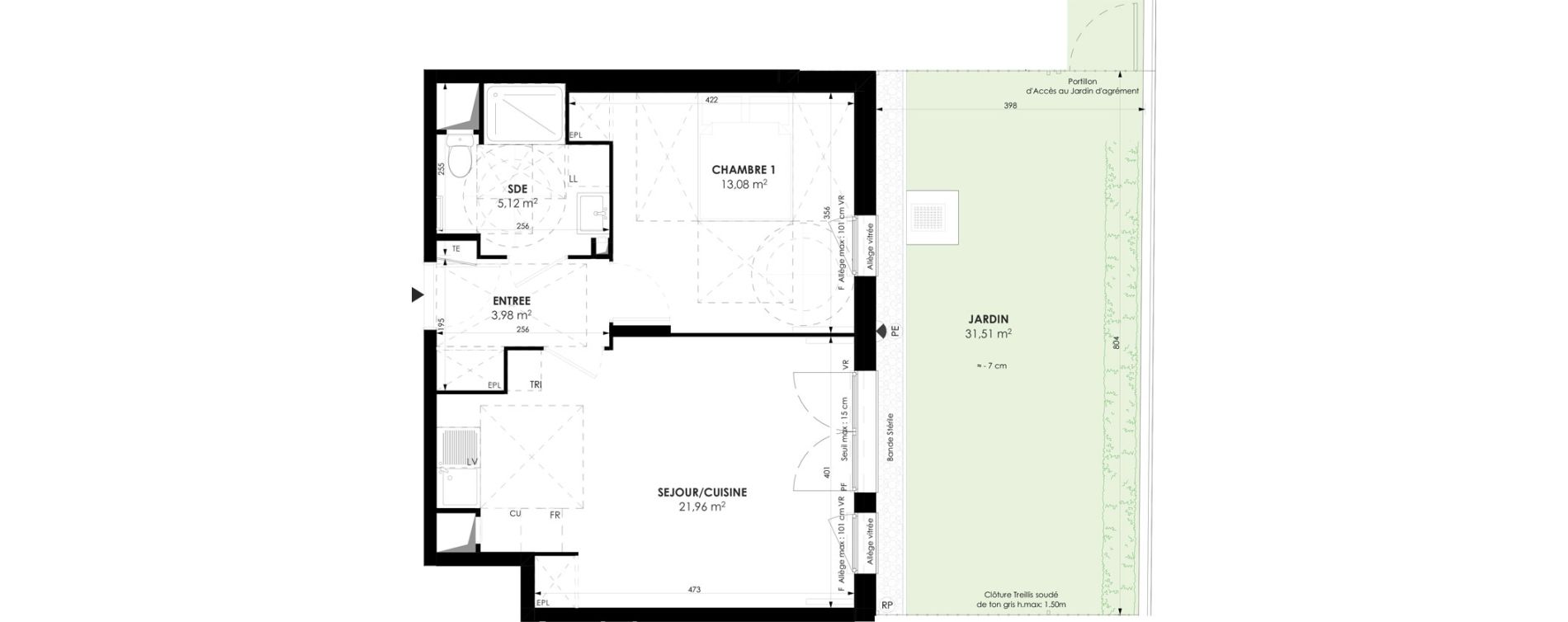 Appartement T2 de 44,13 m2 &agrave; Meaux Beauval