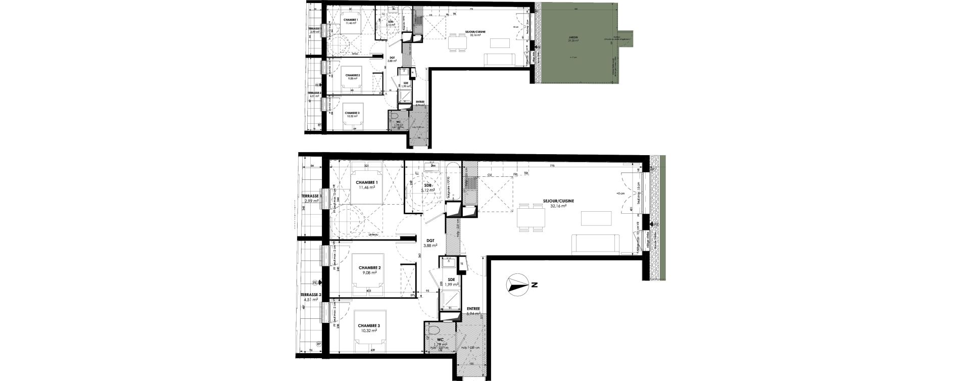 Appartement T4 de 81,74 m2 &agrave; Meaux Beauval