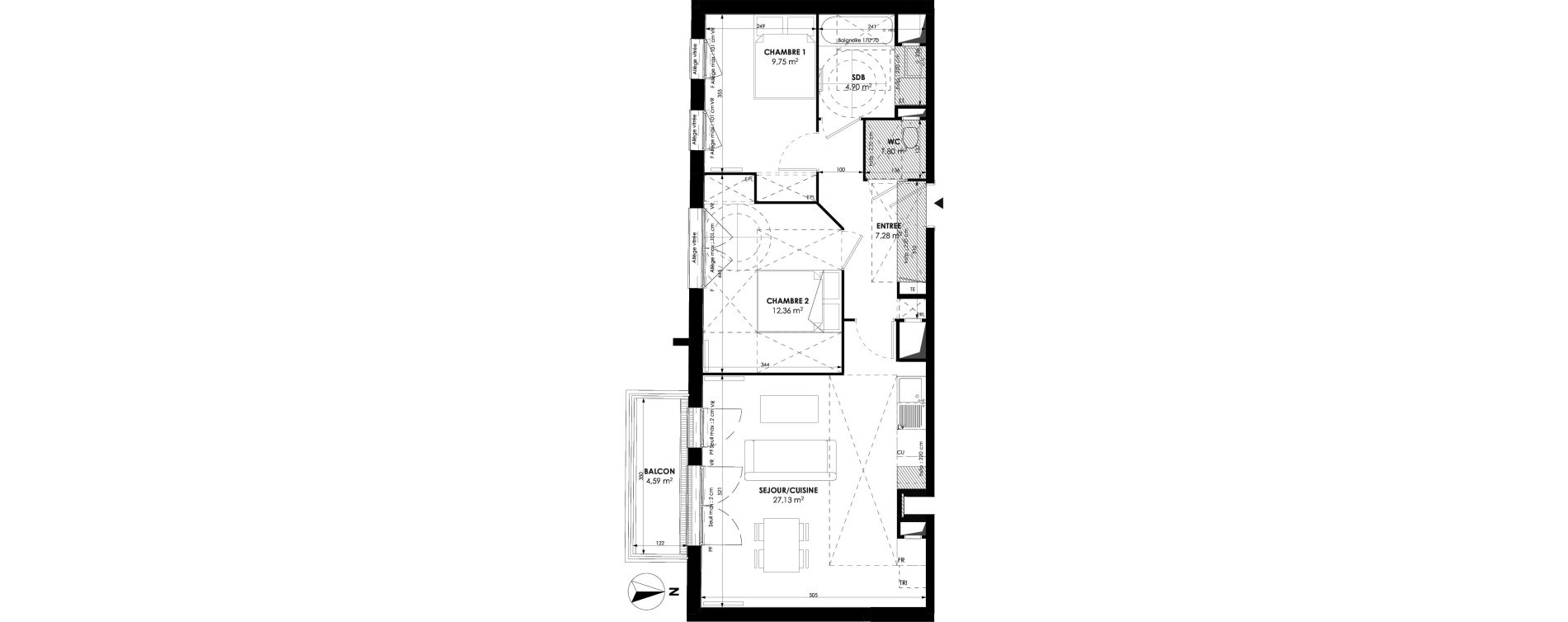 Appartement T3 de 63,22 m2 &agrave; Meaux Beauval