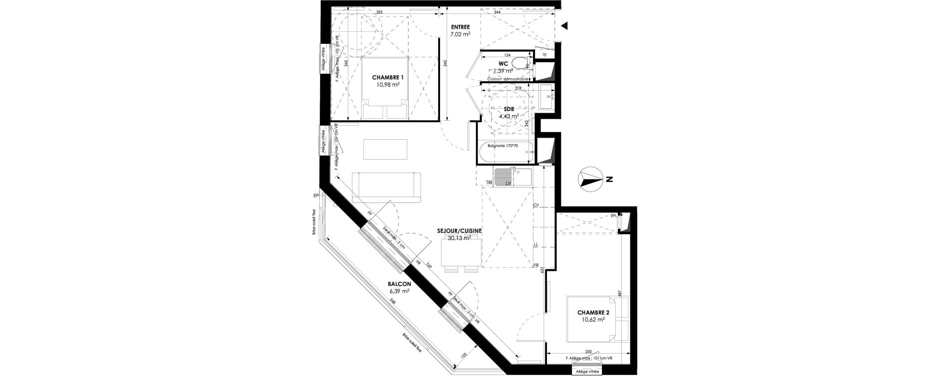 Appartement T3 de 64,67 m2 &agrave; Meaux Beauval