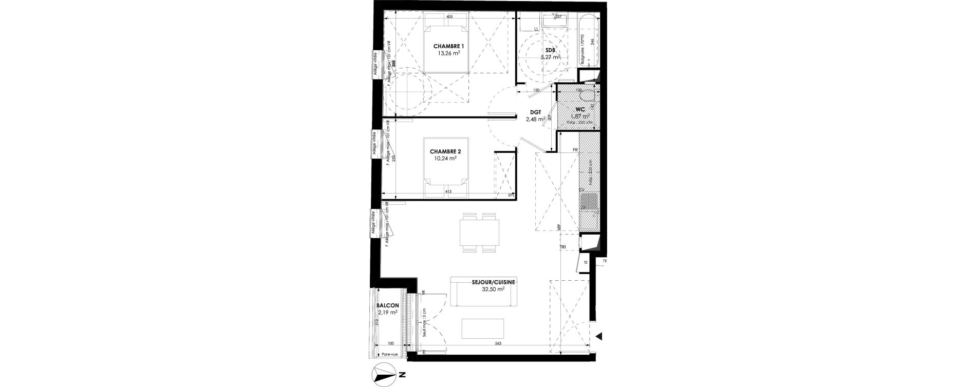 Appartement T3 de 65,62 m2 &agrave; Meaux Beauval