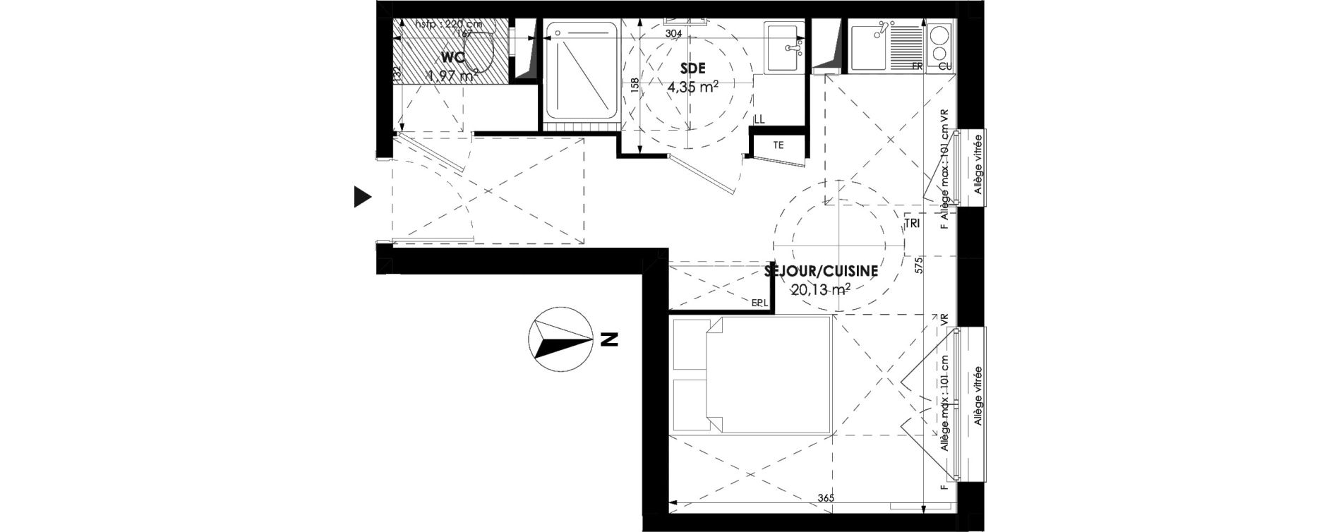 Appartement T1 de 26,46 m2 &agrave; Meaux Beauval