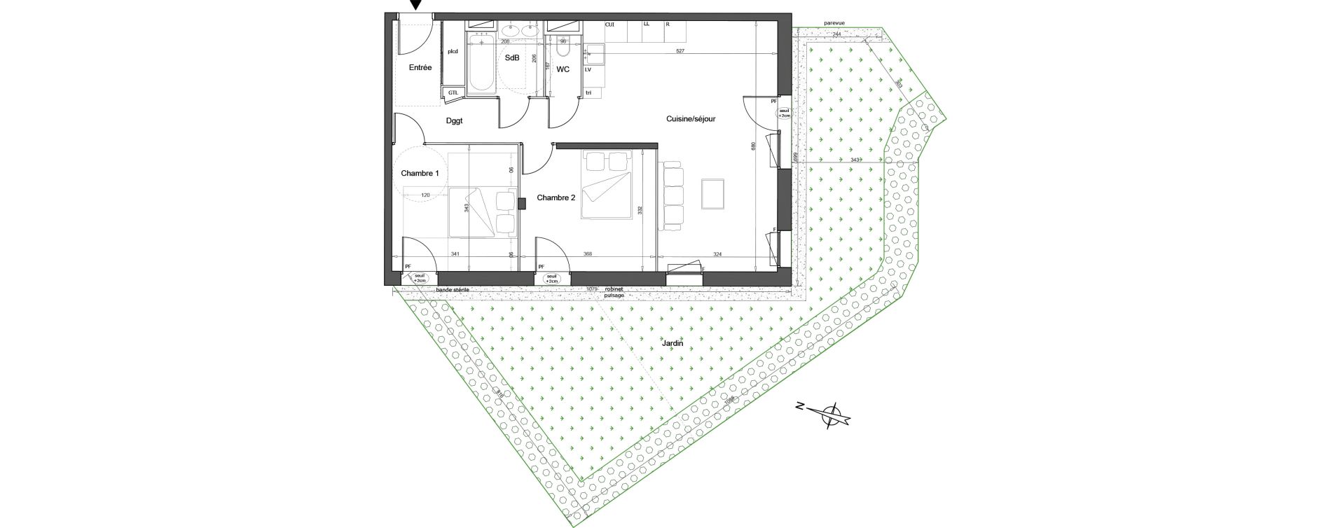 Appartement T3 de 68,60 m2 &agrave; Melun Woodi