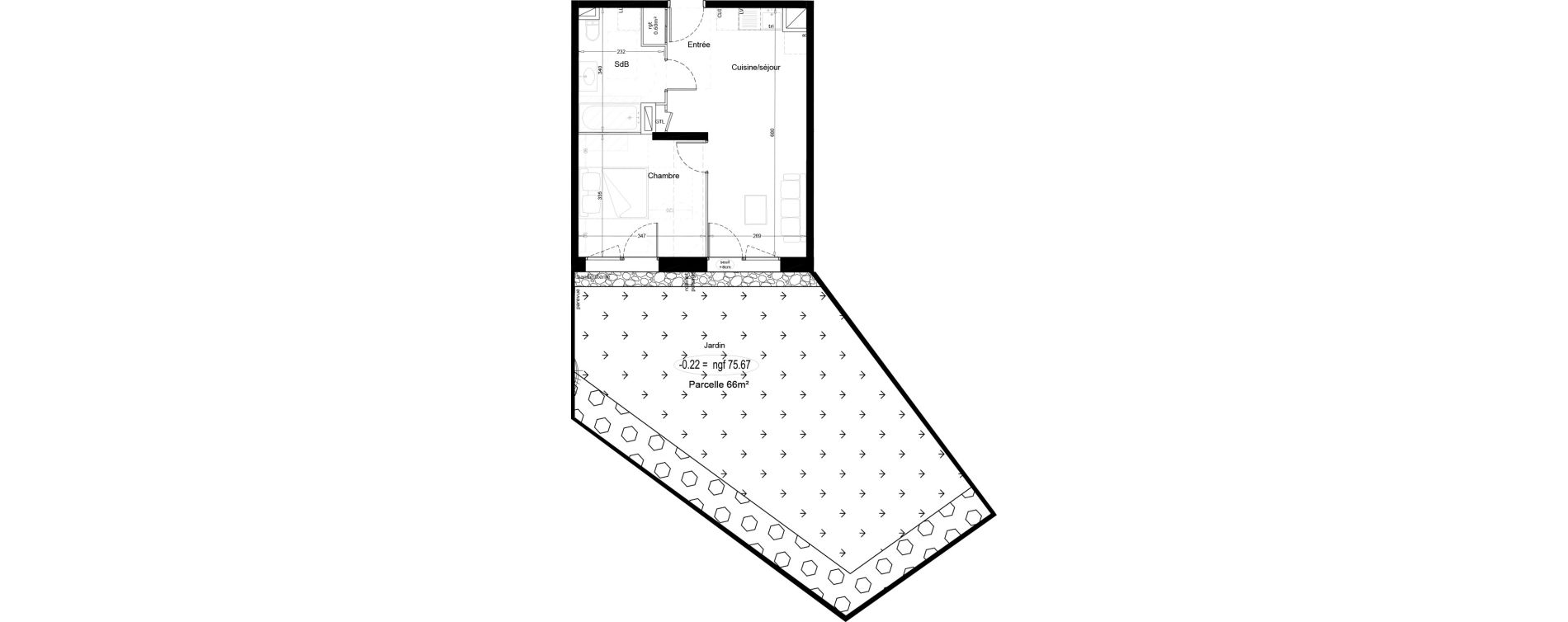 Appartement T2 de 40,30 m2 &agrave; Melun Woodi