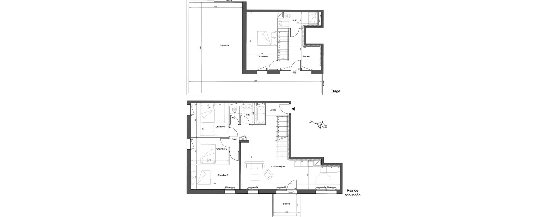 Duplex T5 de 114,10 m2 &agrave; Melun Woodi