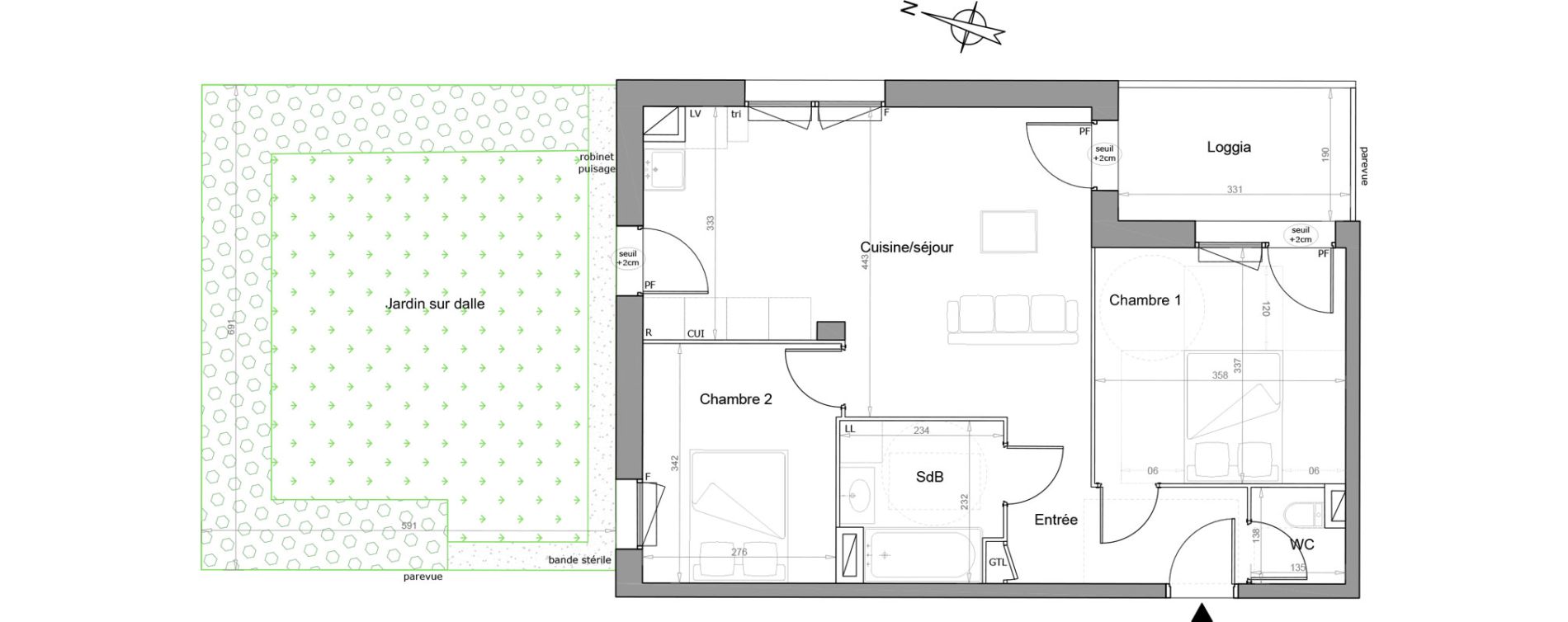 Appartement T3 de 58,80 m2 &agrave; Melun Woodi