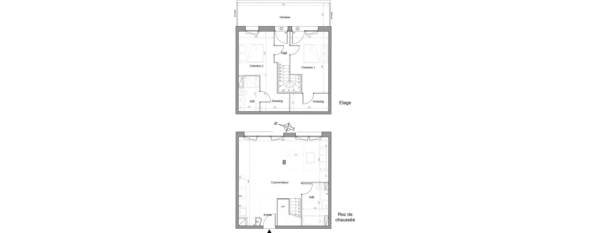 Duplex T3 de 78,30 m2 &agrave; Melun Woodi