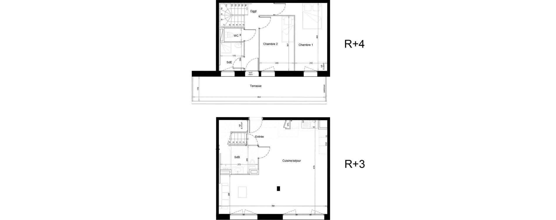 Duplex T3 de 81,60 m2 &agrave; Melun Woodi
