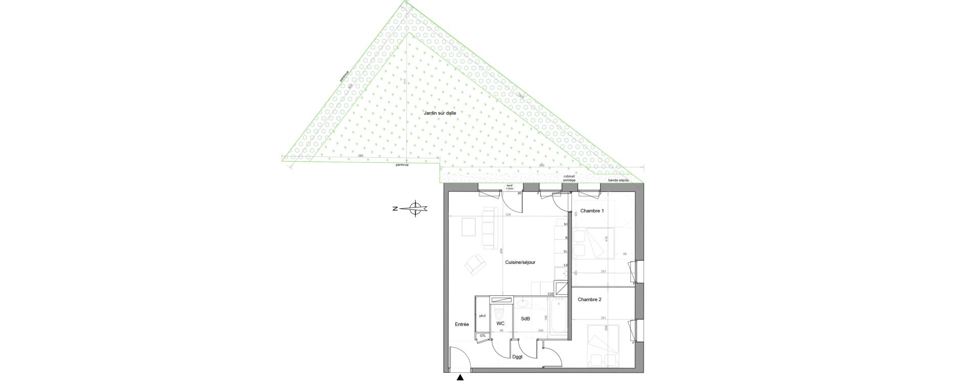 Appartement T3 de 61,50 m2 &agrave; Melun Woodi