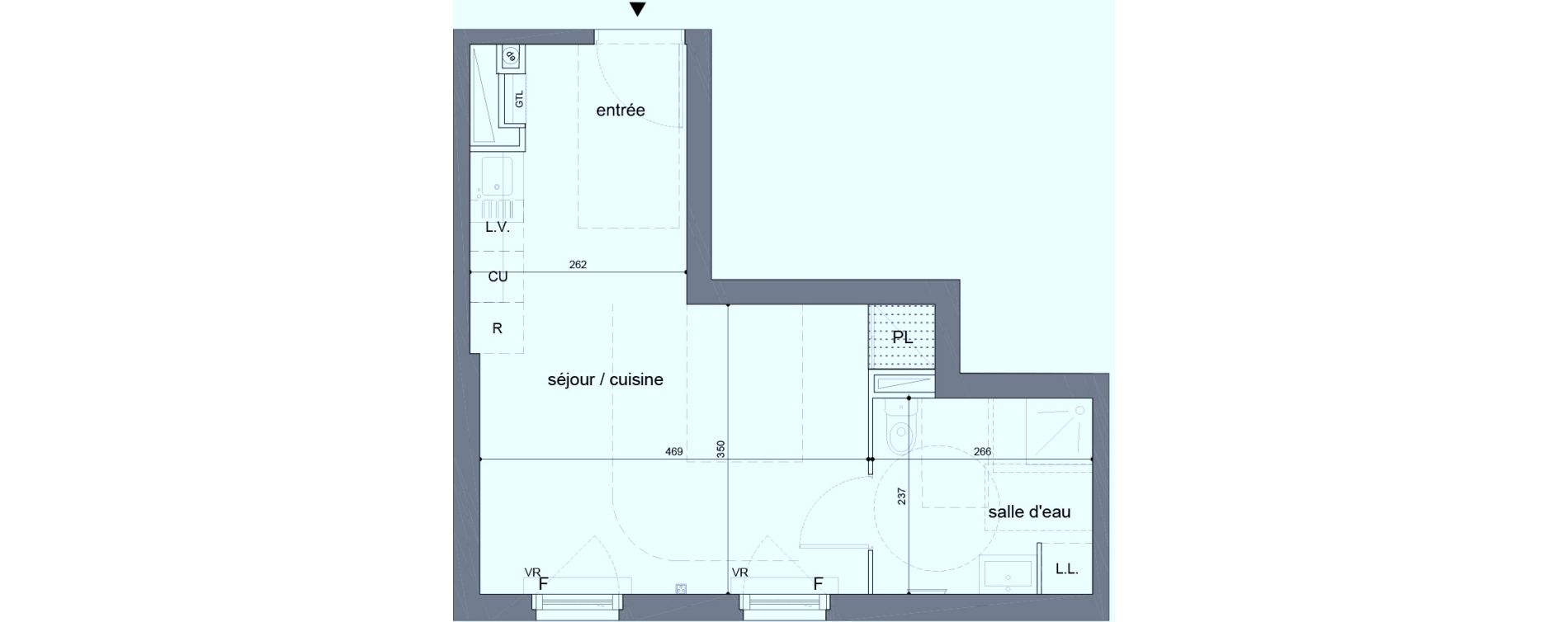 Appartement T1 de 30,80 m2 &agrave; Melun Woodi