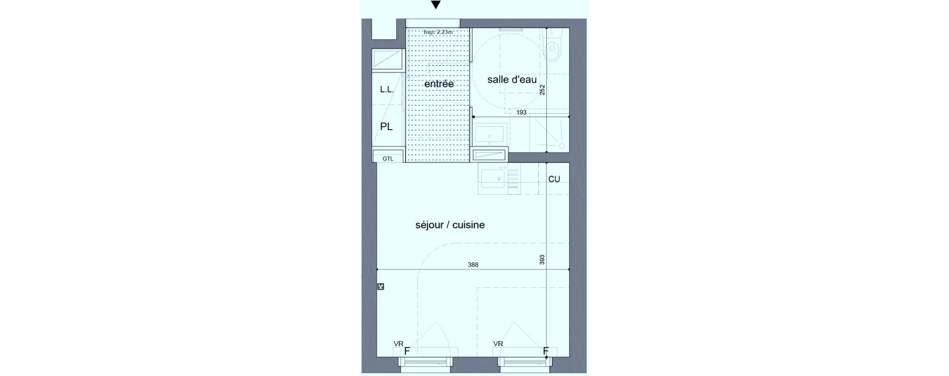 Appartement T1 de 24,60 m2 &agrave; Melun Woodi