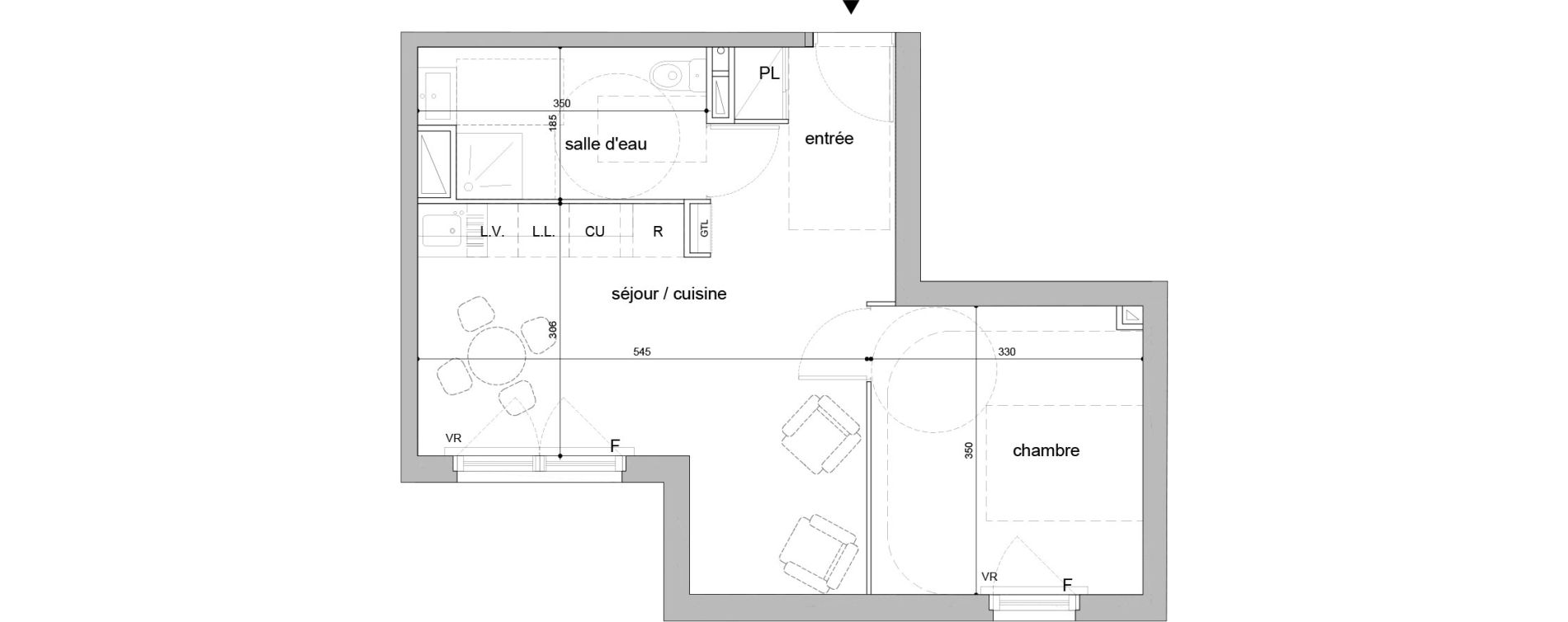 Appartement T2 de 42,00 m2 &agrave; Melun Woodi