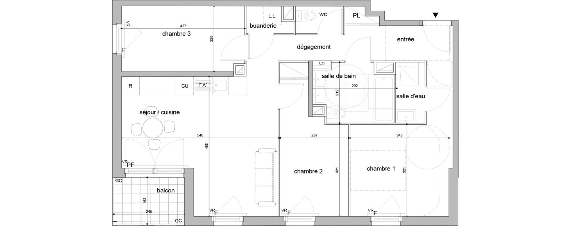 Appartement T4 de 74,50 m2 &agrave; Melun Woodi