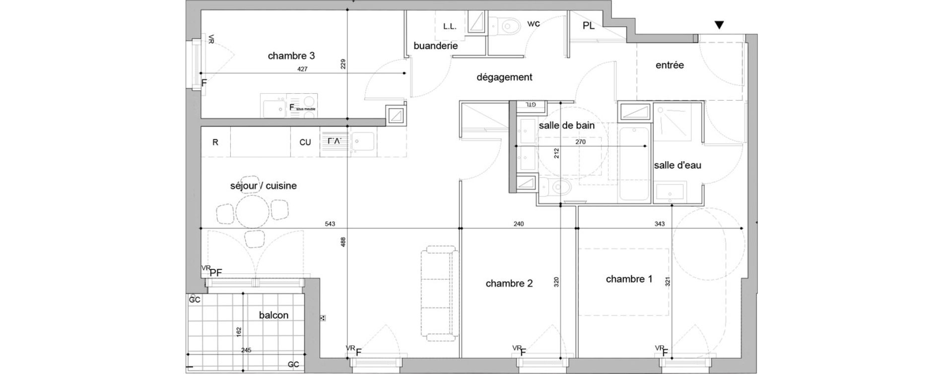 Appartement T4 de 74,50 m2 &agrave; Melun Woodi