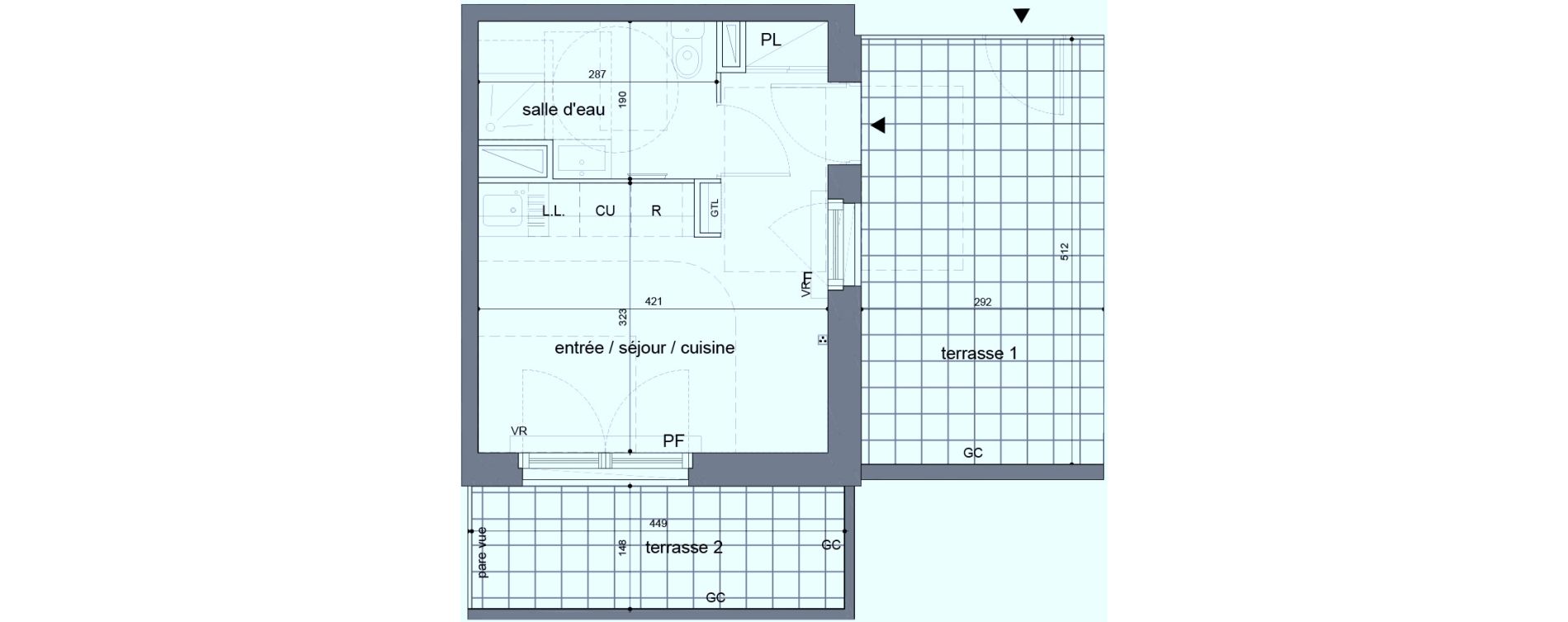Appartement T1 de 20,80 m2 &agrave; Melun Woodi