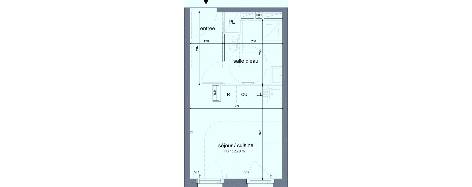 Appartement T1 de 23,20 m2 &agrave; Melun Woodi