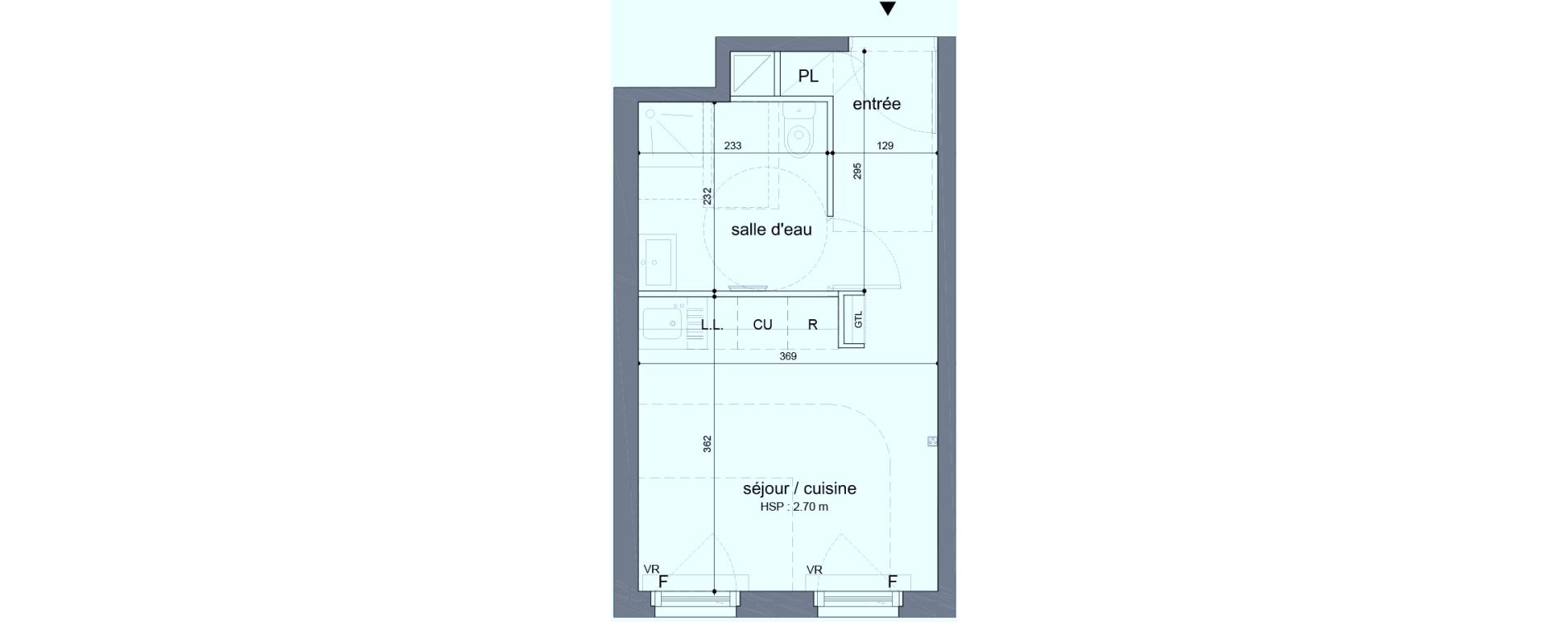Appartement T1 de 22,80 m2 &agrave; Melun Woodi