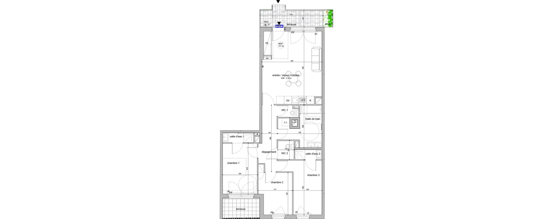 Appartement T4 de 82,50 m2 &agrave; Melun Woodi