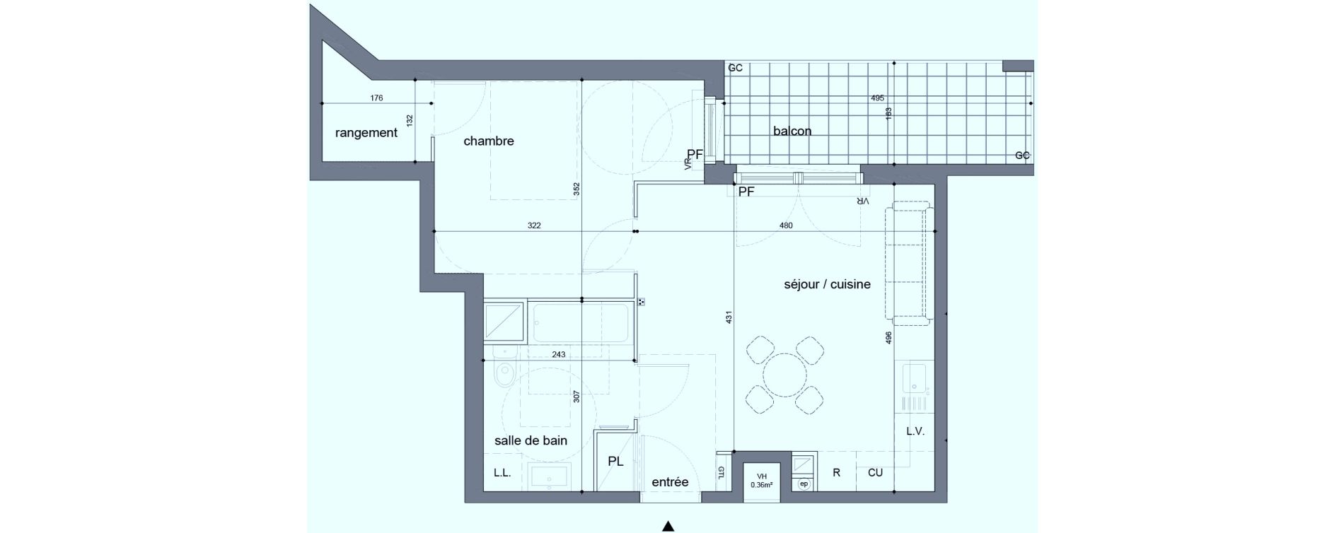 Appartement T2 de 45,10 m2 &agrave; Melun Woodi