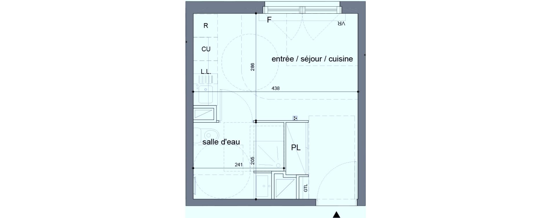 Appartement T1 de 20,60 m2 &agrave; Melun Woodi