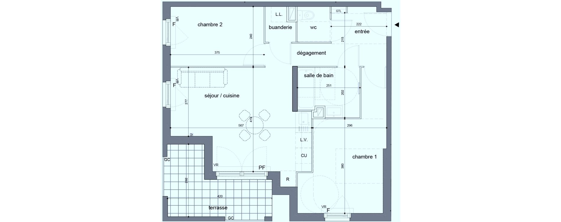 Appartement T3 de 59,00 m2 &agrave; Melun Woodi