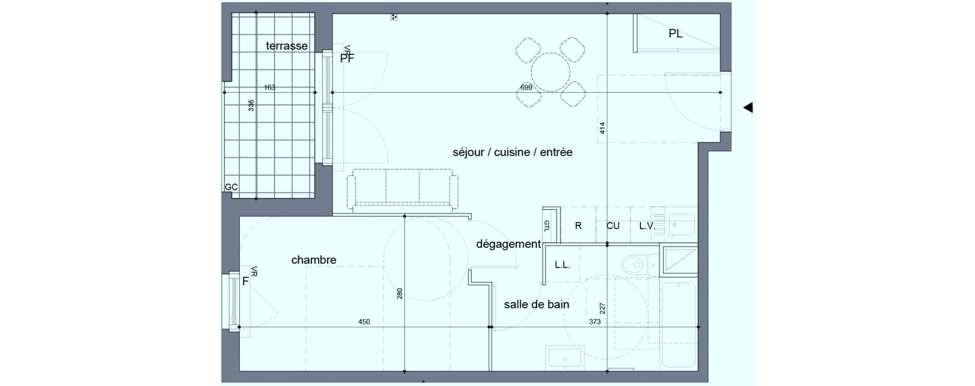 Appartement T2 de 47,10 m2 &agrave; Melun Woodi