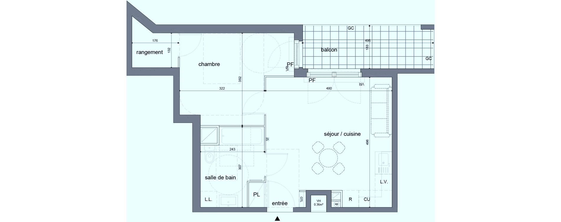Appartement T2 de 45,10 m2 &agrave; Melun Woodi