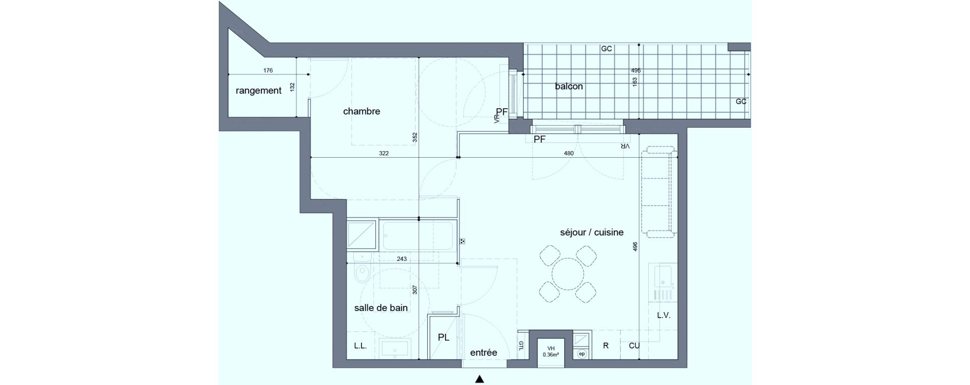 Appartement T2 de 45,10 m2 &agrave; Melun Woodi