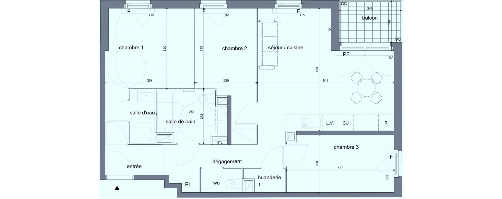 Appartement T4 de 74,50 m2 &agrave; Melun Woodi