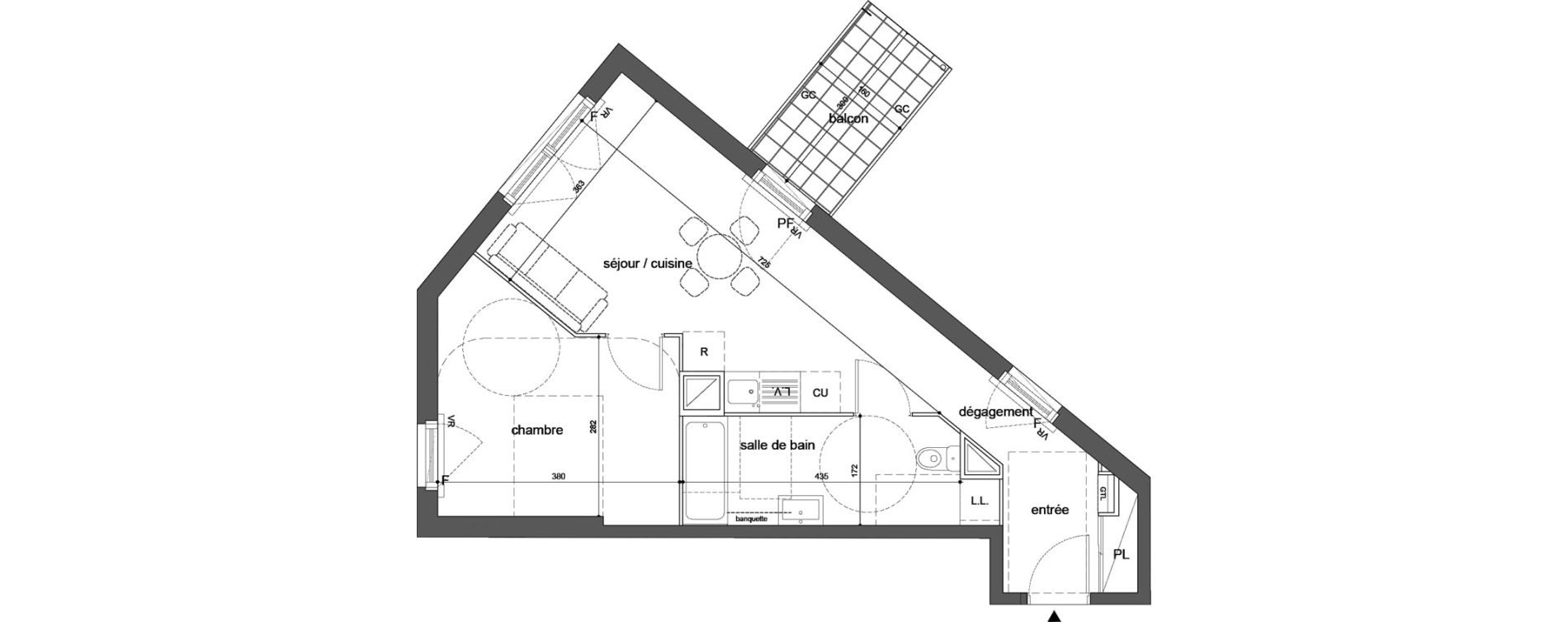 Appartement T2 de 46,70 m2 &agrave; Melun Woodi