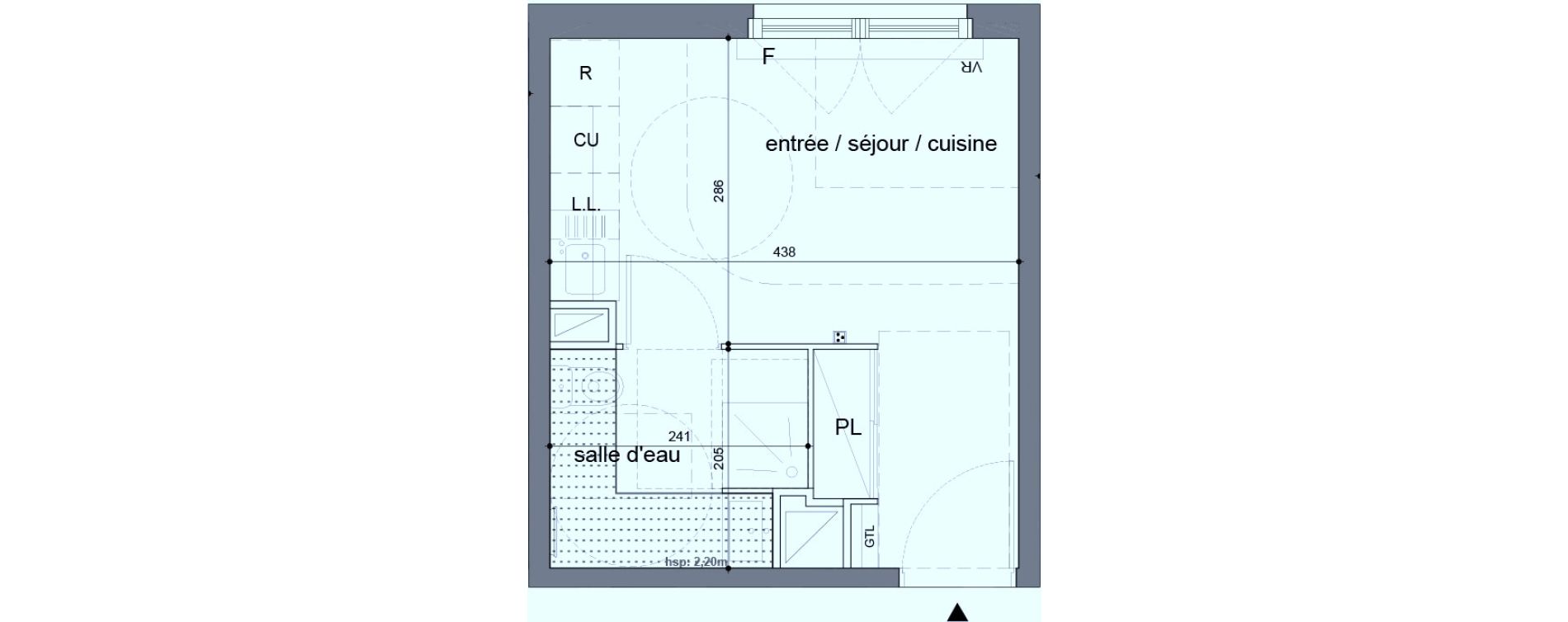 Appartement T1 de 20,60 m2 &agrave; Melun Woodi
