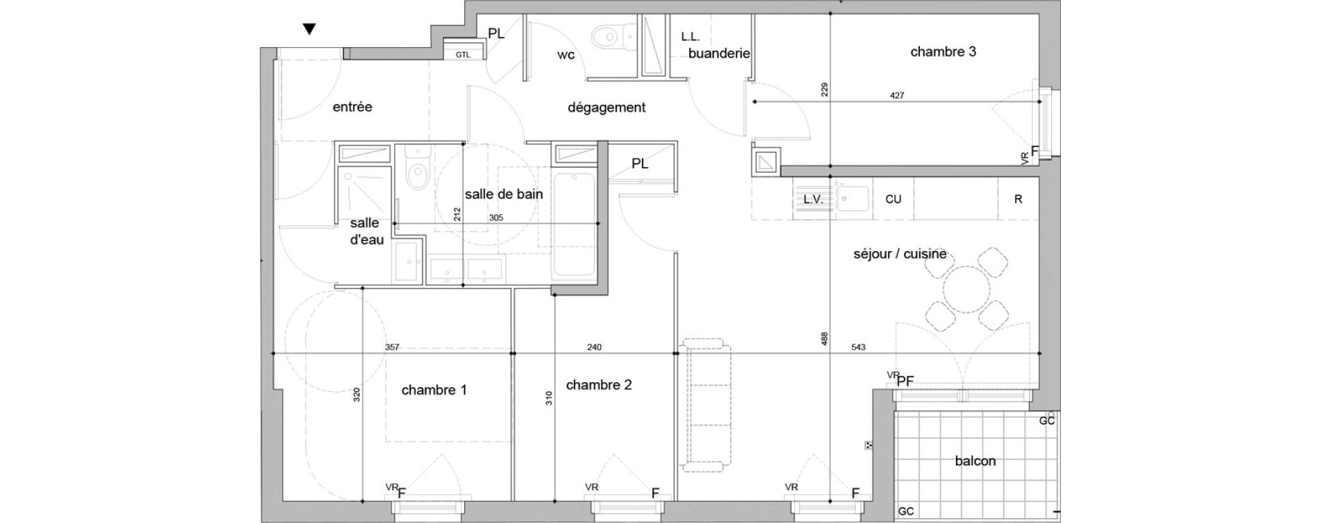 Appartement T4 de 74,20 m2 &agrave; Melun Woodi