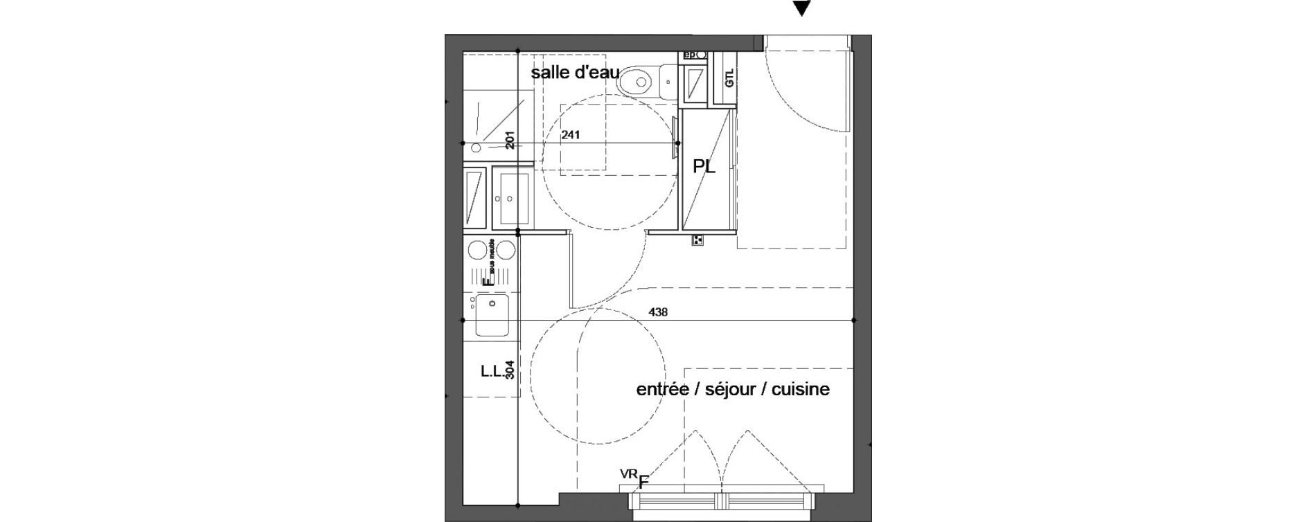 Appartement T1 de 21,00 m2 &agrave; Melun Woodi