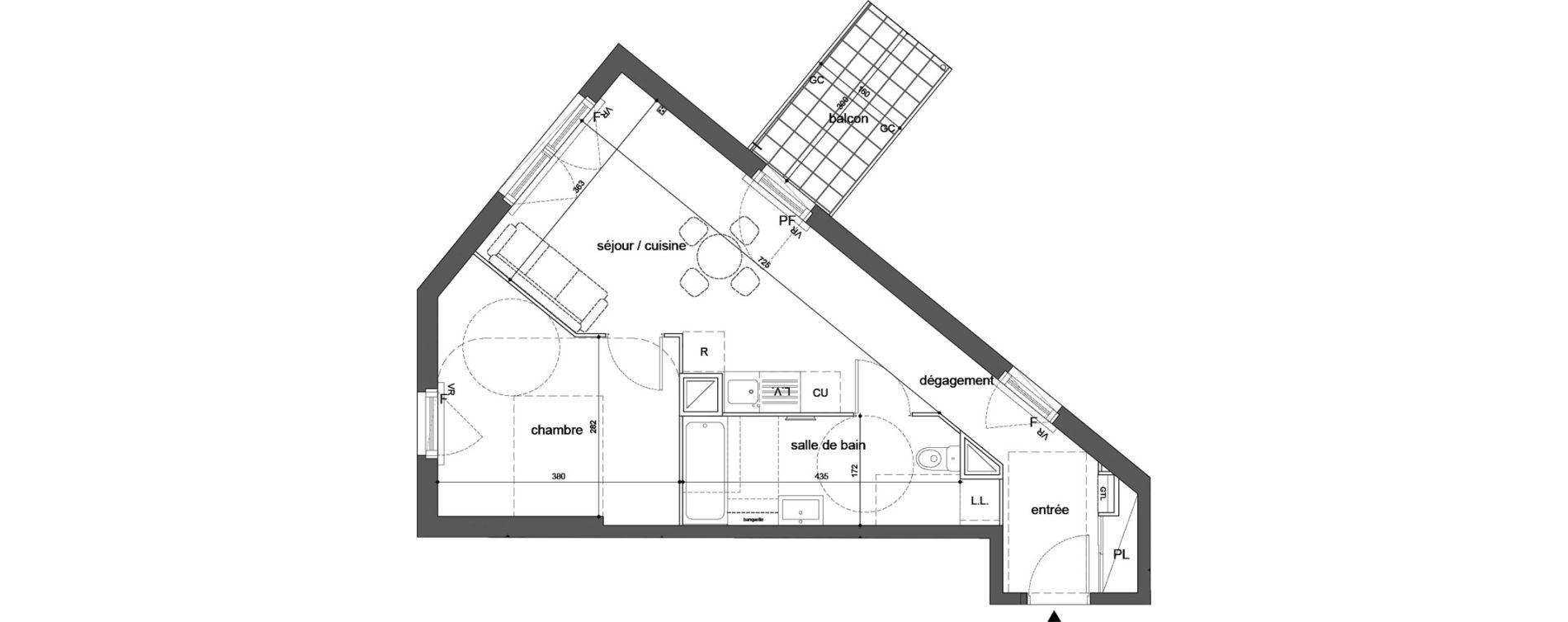 Appartement T2 de 46,70 m2 &agrave; Melun Woodi