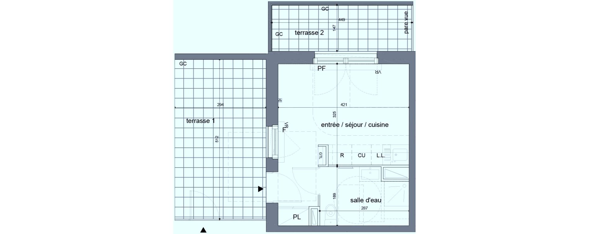 Appartement T1 de 20,80 m2 &agrave; Melun Woodi