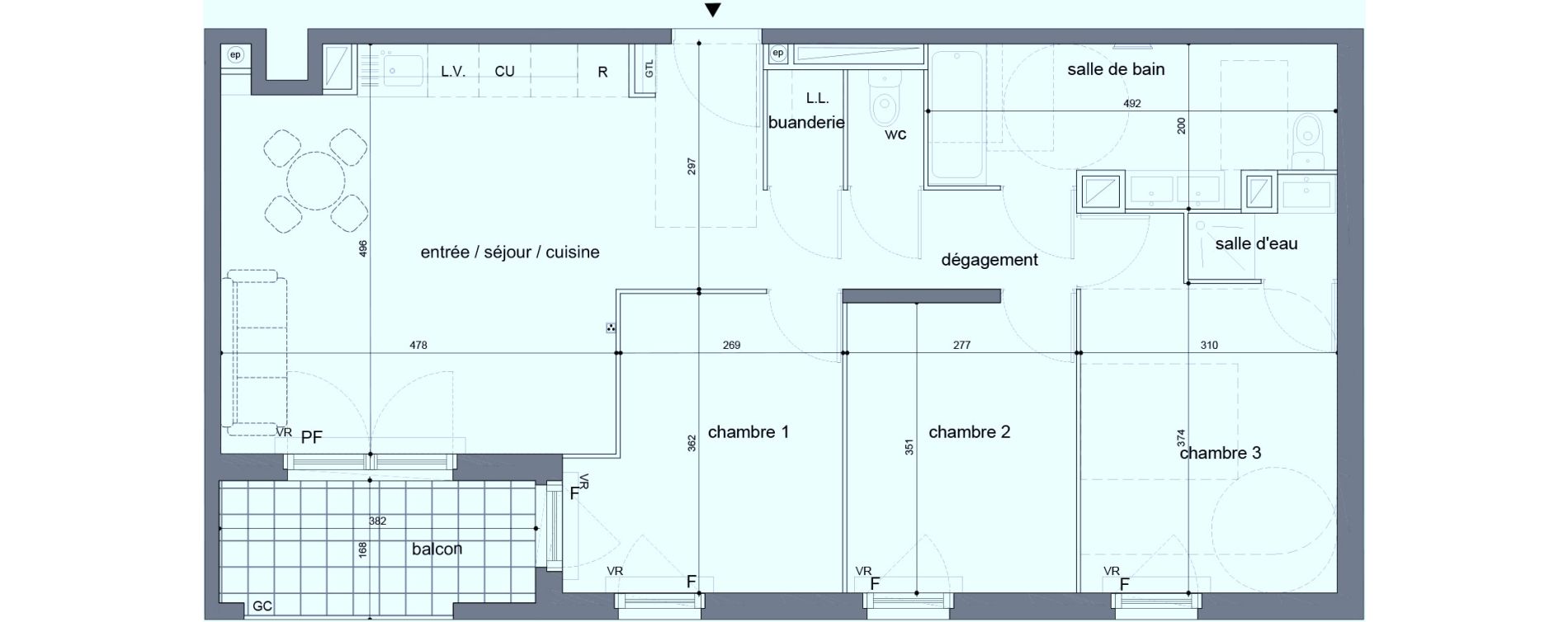 Appartement T4 de 78,70 m2 &agrave; Melun Woodi