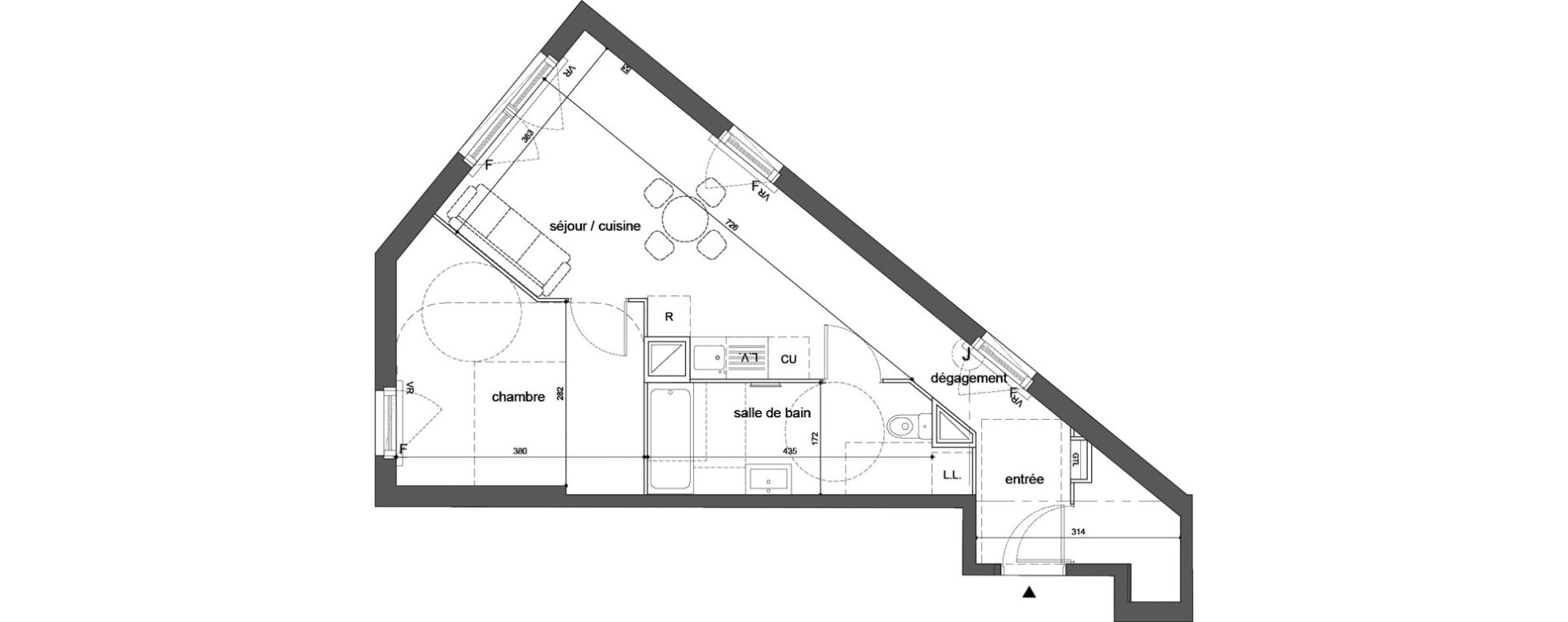 Appartement T2 de 48,30 m2 &agrave; Melun Woodi