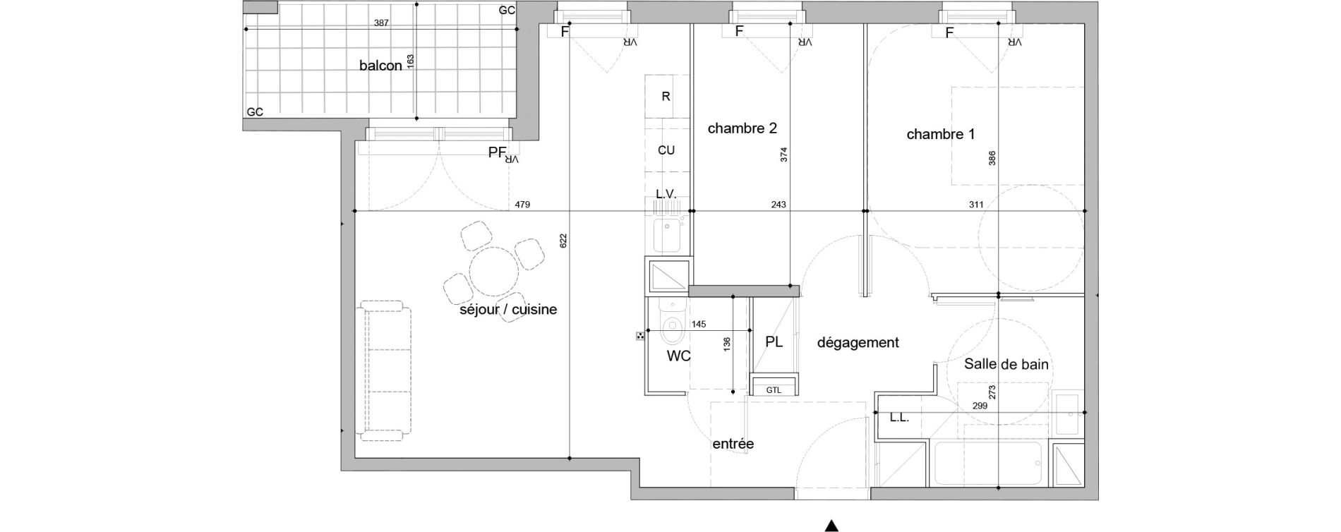 Appartement T3 de 66,80 m2 &agrave; Melun Woodi