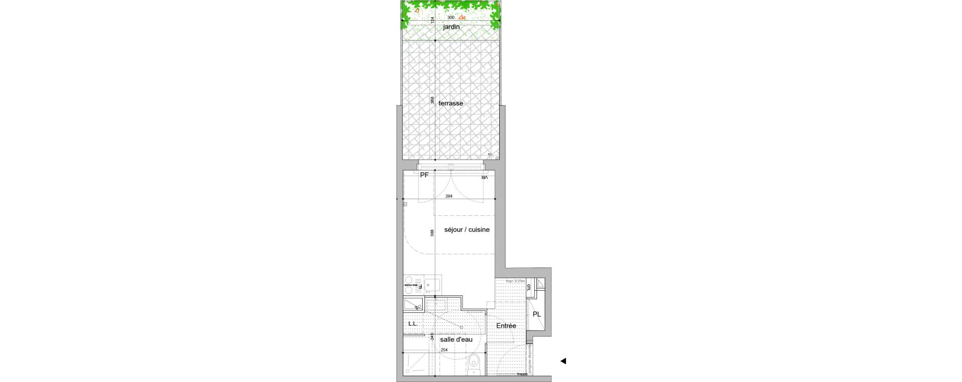 Appartement T1 de 21,00 m2 &agrave; Melun Woodi